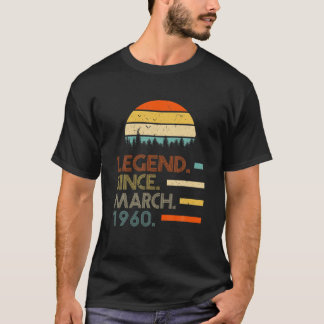 62 Years Old Retro Birthday Gifts Legend Since Mar T-Shirt