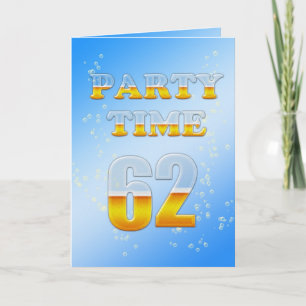 62e anniversaire invitation fête avec beaucoup de 