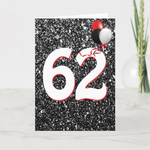 62e ballons d'anniversaire sur carte de Parties sc