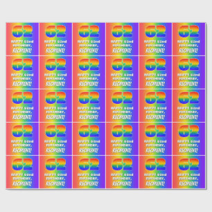 62nd Birthday: Colourful, Fun Rainbow Pattern # 62 Wrapping Paper