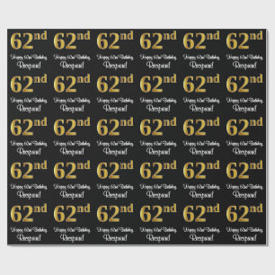 62nd Birthday: Elegant Luxurious Faux Gold Look # Wrapping Paper