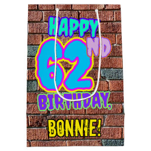 62nd Birthday: Fun, Urban Graffiti Inspired Look Medium Gift Bag