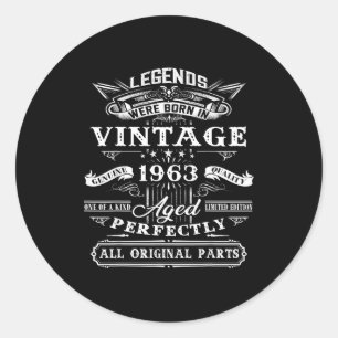 62nd Birthday Gift For Vintage Legend Born 1963 62 Classic Round Sticker