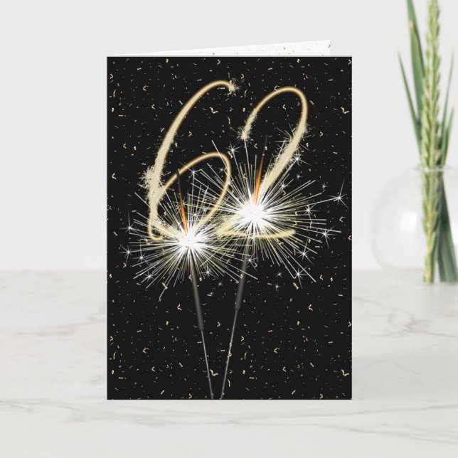 62nd wedding anniversary sparklers card (Front)