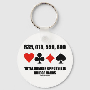 635,013,559,600 Total No Of Possible Bridge Hands Keychain