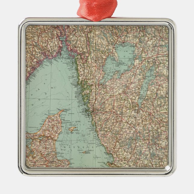 6364 Sweden, southern Norway Metal Ornament (Front)