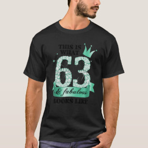 63 & Fabulous I Turquoise White Party Group Photo T-Shirt