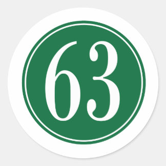 #63 Green Circle Classic Round Sticker