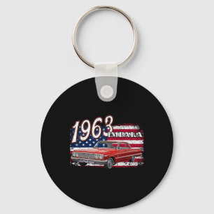 63 Impala Lowrider Ss 4th Of July American  Keychain