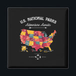 63 National Parks Map Us Park Retro Vintage Campin Magnet<br><div class="desc">63 National Parks Map Us Park Retro Vintage Camping Hiking 3</div>