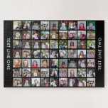 63 Square Photo Collage Grid with Text - black Jigsaw Puzzle<br><div class="desc">Use 63 SQUARE photos to create a personal photo collage. This modern, clean layout includes a text block in a san serif font to add a family name or a name. The background colour can be changed in the customize area. ***For best results for this multi photo layout - crop...</div>
