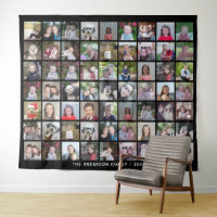 63 Square Photo Collage Grid with Text - black