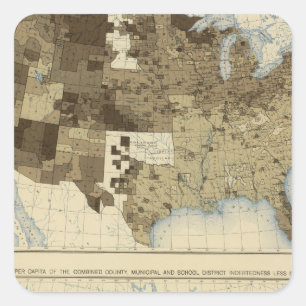 63 Taxation, indebtedness 1890 Square Sticker
