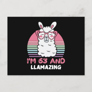 63 Year Old Bday Llamazing 63rd Birthday Llama Postcard