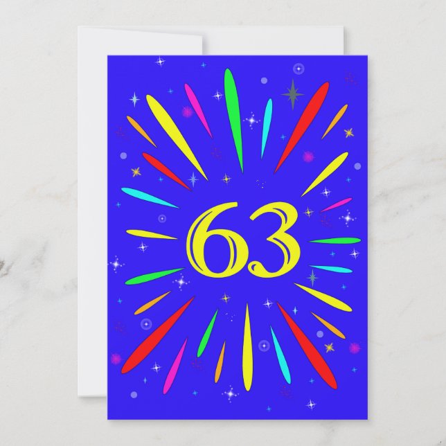 63e anniversaire Fête Invitation Explosion (Devant)