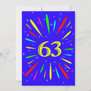 63e anniversaire Fête Invitation Explosion