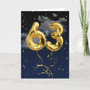 63e Anniversaire Gold Mylar Balloon et carte Confe