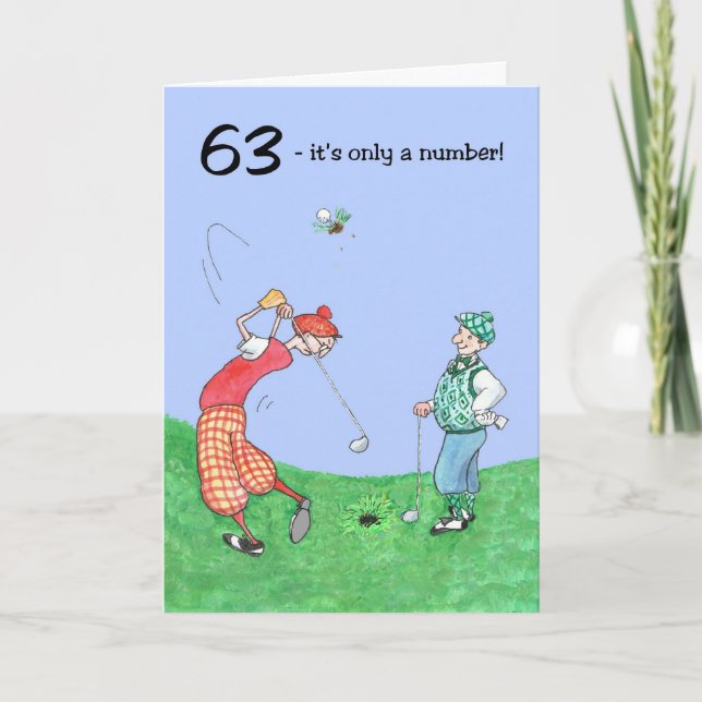 63e carte d'anniversaire pour un golfeur (Devant)