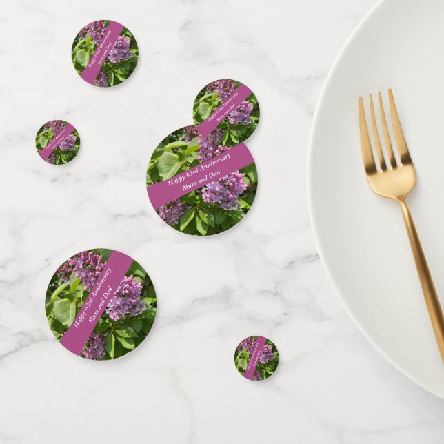 63rd Anniversary Lilac Editable Confetti (Group)