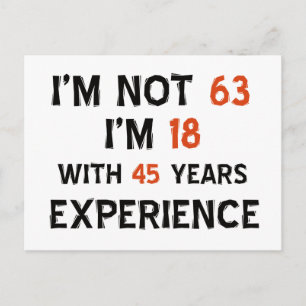 63rd birthday designs postcard