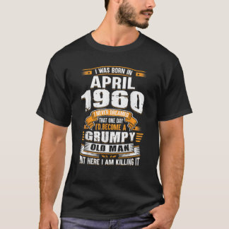 63rd Birthday Gifts Men Vintage April 1960 63 Year T-Shirt