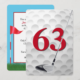 63rd Birthday Golf Theme Party Invitation