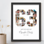63rd Birthday Number 63 Custom Photo Collage Poster<br><div class="desc">Celebrate 63rd birthday with this personalized number 63 photo collage poster. This customizable gift is also perfect for wedding anniversary. It's a great way to display precious memories from your wedding and married life. The poster features a collage of photos capturing those special moments, and it can be customized with...</div>