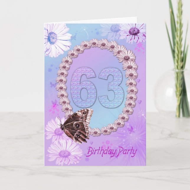 63rd Birthday party Invitation (Front)