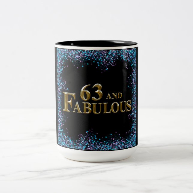 63rd Birthday  Two-Tone Coffee Mug (Center)