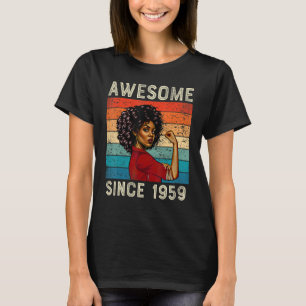 63rd Birthday Vintage Awesome Since 1959 Black Wom T-Shirt
