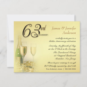 63rd Wedding Anniversary Party Invitations
