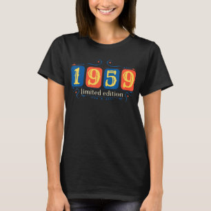 63th Birthday Ladies Mens 63 Years 1959 3 T-Shirt
