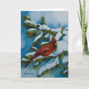 6478 Cardinal in Pine Christmas Holiday Card