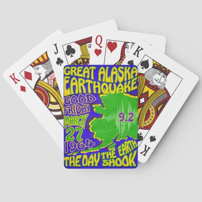 64 ALASKA EARTHQUAKE ~ RETRO POSTER PLAYING CARDS (Back)