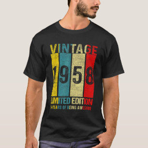 64 Birthday  Vintage 1958  64 Year Old T-Shirt