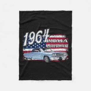 64 Impala Lowrider Ss 4th Of July American Fleece Blanket