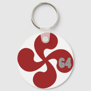 64 Lauburu Red Basque Cross Keychain