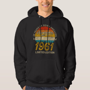 64 Year Old 1961 Retro Awesome 64th Birthday Gift Hoodie