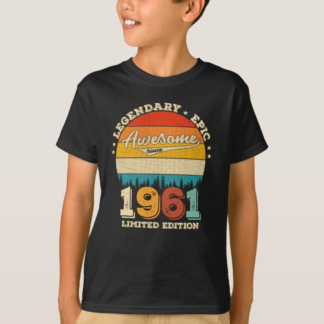 64 Year Old Bday 1961 Awesome 64th Birthday Gift T-Shirt (Front)