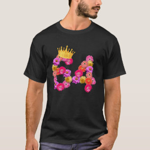 64 Year Old Birthday Women Flower Crown Its My 64t T-Shirt