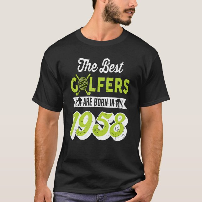 64 Year Old Golfer Golfing Golf 1958 64th Birthday T-Shirt (Front)
