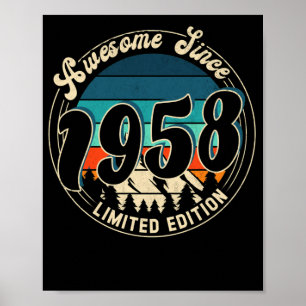 64 Year Old Vintage 64th Year Old Birthday 1958 Poster