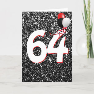 64e anniversaire Ballons sur carte Parties scintil