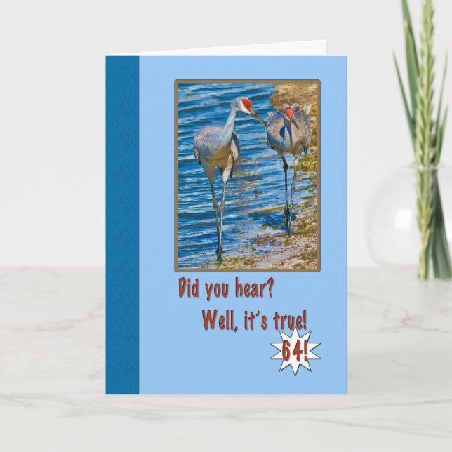 64th Birthday Card with Sandhill Cranes (Front)