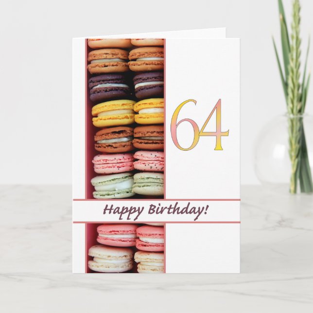 64th Birthday Macaron Card (Front)