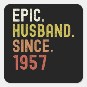 64th Wedding Anniversary Gift Him Epic Husband Square Sticker