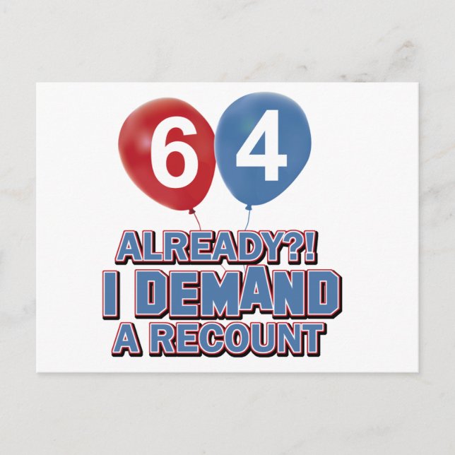 64th year old birthday designs postcard (Front)