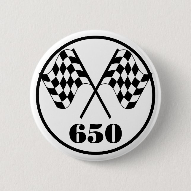 650 Chequered Flags 2 Inch Round Button (Front)
