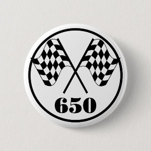 650 Chequered Flags 2 Inch Round Button