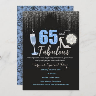 65 and Fabulous Birthday Invitation for Women